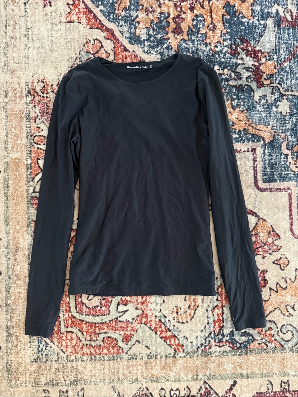 Abercrombie & Fitch Black Long Sleeve Scoop Neck Top